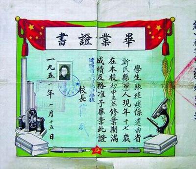 8 1951年，辽西省立新民中学颁发的初中毕业证书.jpg